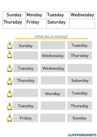 Find the missing day