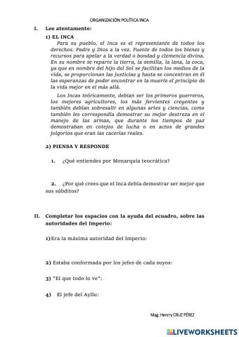 Organización Política Inca