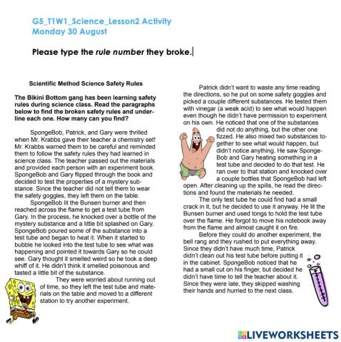 SpongeBob Lab Safety