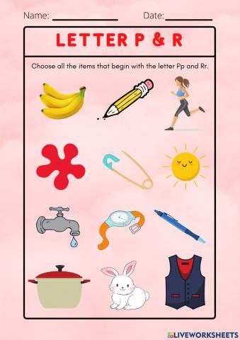 Letter P & R