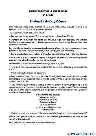 EL ALACRÁN DE FRAY GÓMEZ