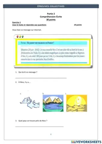 Comprehension Écrite