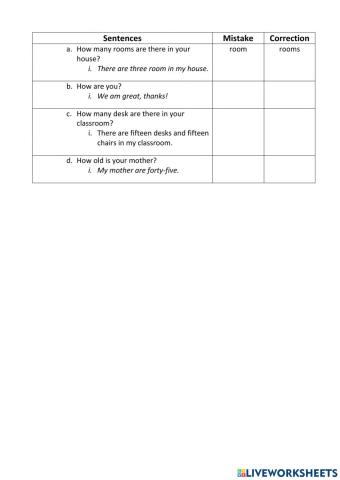 Present Simple - Correct the mistake