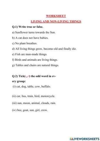 Living and nonliving things