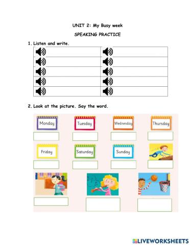 Pronunciation-My busy week