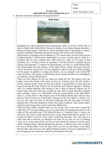 Evaluation Descriptive 2