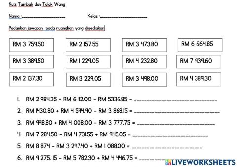 TAMBAH DAN TOLAK WANG 