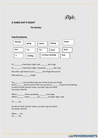 A hard day's night - song