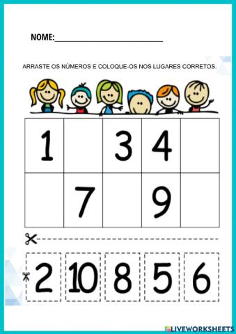 Arraste aos lugar correto