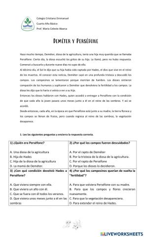 Mito Deméter y Perséfone