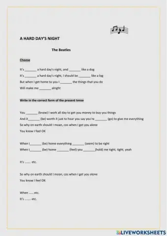 A hard day's night - song