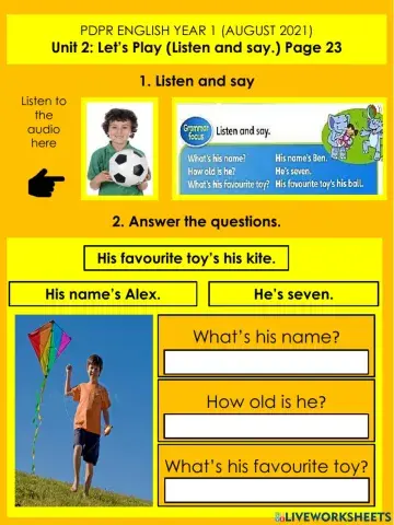 Let's Play (Listen and Say Page 23)