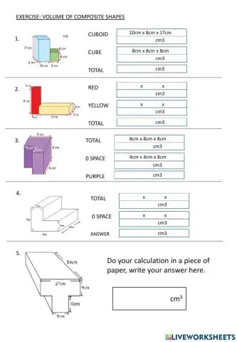 Volume of composite shapes
