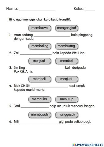Latihan Kata Berimbuhan Awalan meN-