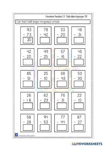 Tolak dalam lingkungan 100