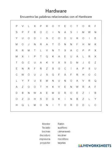 Harware sopa de letras