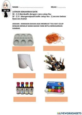 Bahan asas membuat tisu ikat celup