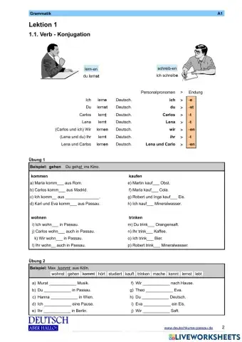 Verbkonjugation und Anrede