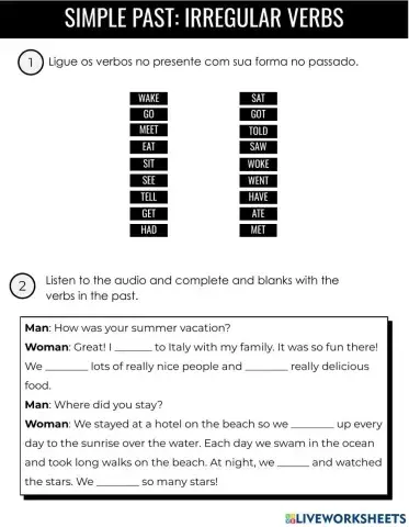 Simple Past Tense: Irregular Verbs