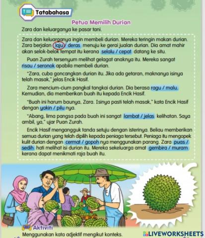 Latihan kata adjektif tahun 4