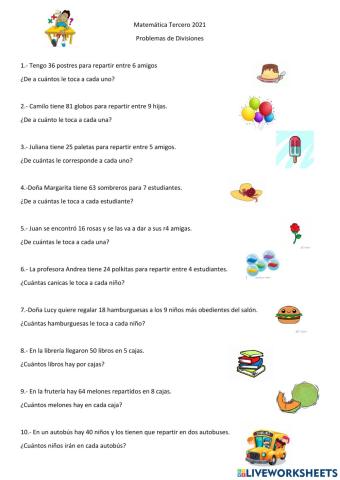 Matematica, Divisiones Problemas