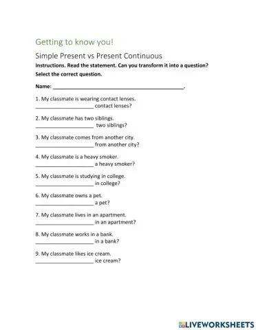 Getting to know you.