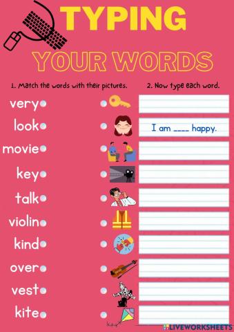 Typing words