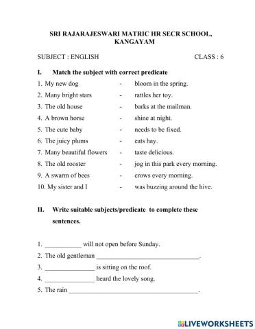 Subject and predicate