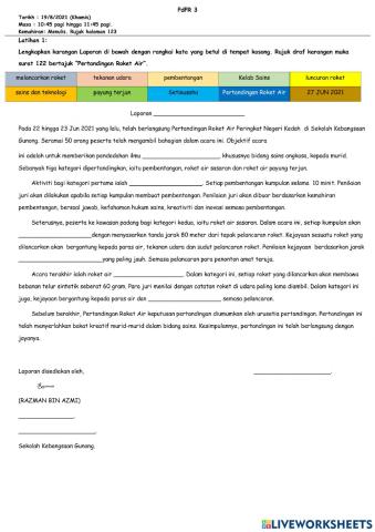 Latihan 1 : Penulisan Karangan Laporan