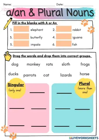Singular & Plural (Animals)