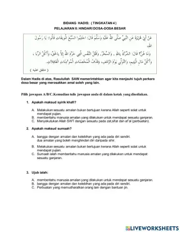 Hindari dosa-dosa besar