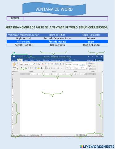 Partes de la ventana de Word