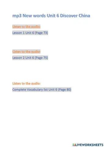 Discover China unit6