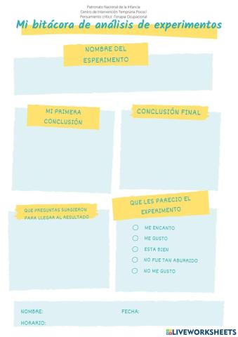 Bitácora de experimentos