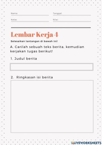 Analisis Ciri Kebahasaan Teks Berita