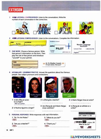 T.n.f. lesson 1 screening test