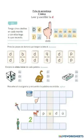Ficha de aprendizaje letra d
