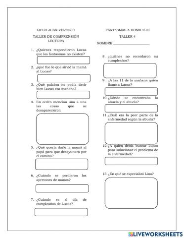 Taller de comprension