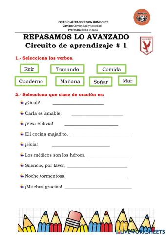 Oraciones bimembres y unimembres