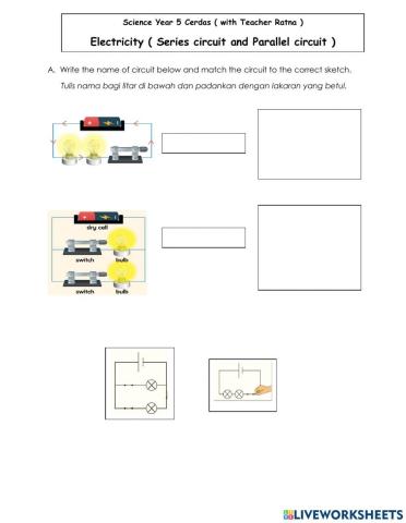 Electricity ( series circuit and parallel circuit) science year 5