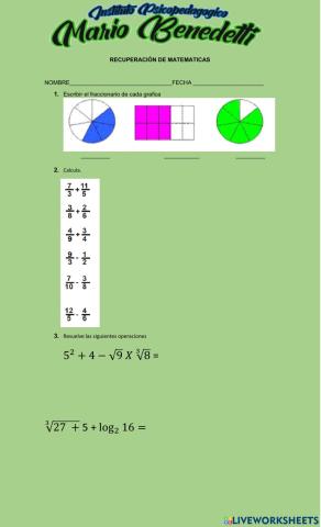Operaciones con Fracciones
