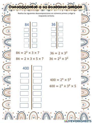 Descomposición en factores primos