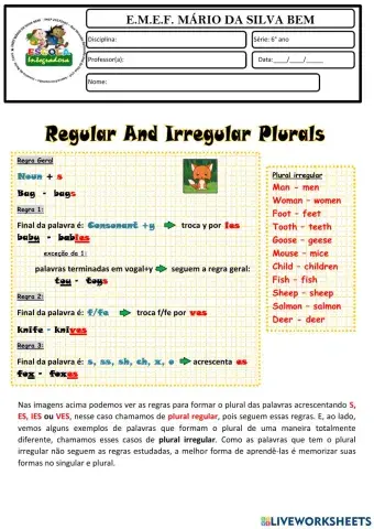 6° ano - INGLÊS - 19-08-21