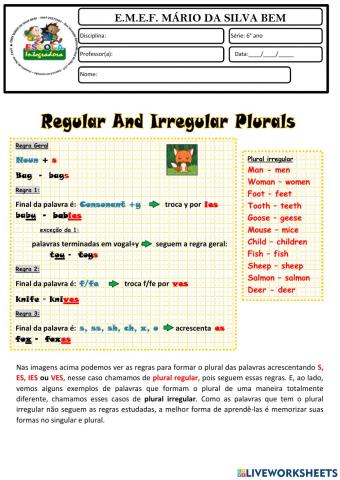 6° ano - INGLÊS - 19-08-21