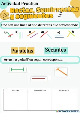 Rectas, Semirrectas y segmentos