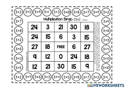 Multiplicação bingo