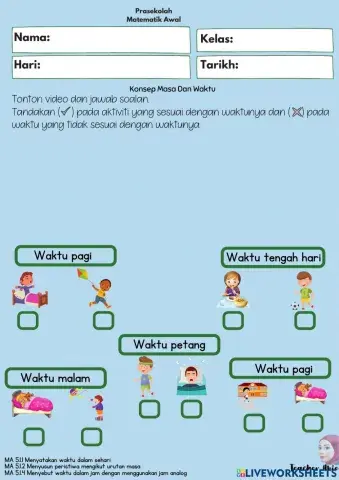 Konsep masa dan waktu prasekolah