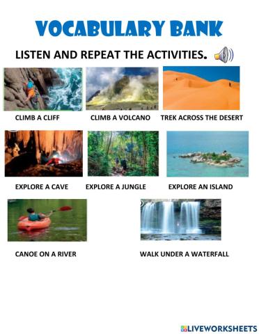 Vocabulary bank - unit 4