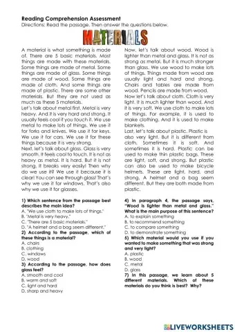 Reading comprehension