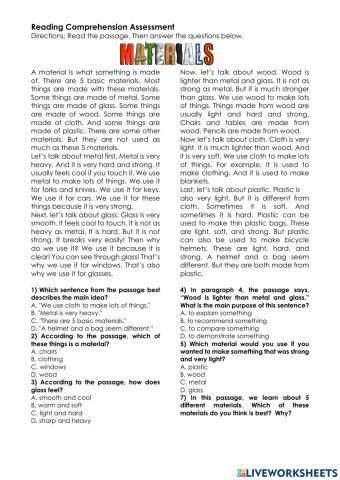 Reading comprehension